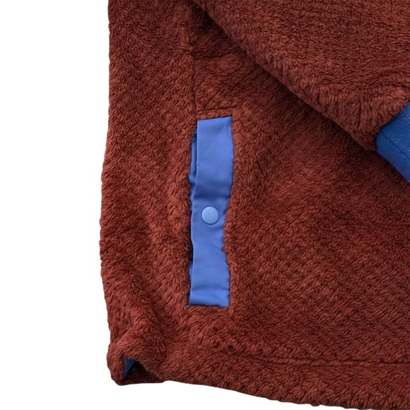 Cotopaxi Capitan Highloft Fleece Pullover XXL Brick Blue Snaps Kangaroo Pocket - Picture 4 of 9